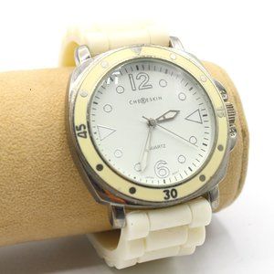 Chereskin Unisex Casual Outdoor Ivory Color White Watch Silicone Buckle Band